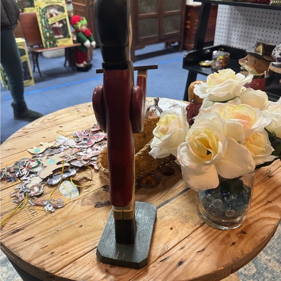 Wooden Vintage Wood Huntsman Card Holder Folk Art- Figures-17" tall - Picture 2 of 3